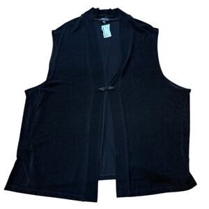 NWT Vikki‎ V 4X Slinky Knit Swing Vest Sleeveless Cardigan Travel Workwear Party